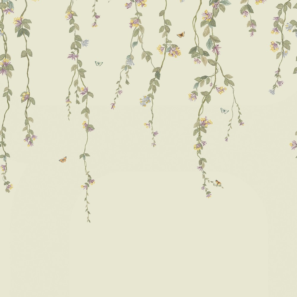 Hummingbirds Flora Wallpaper Panel 124/2013 by Cole & Son in Multi Old Olive Eau Du Nil